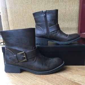 Diba Brown Ankle Biker Boot